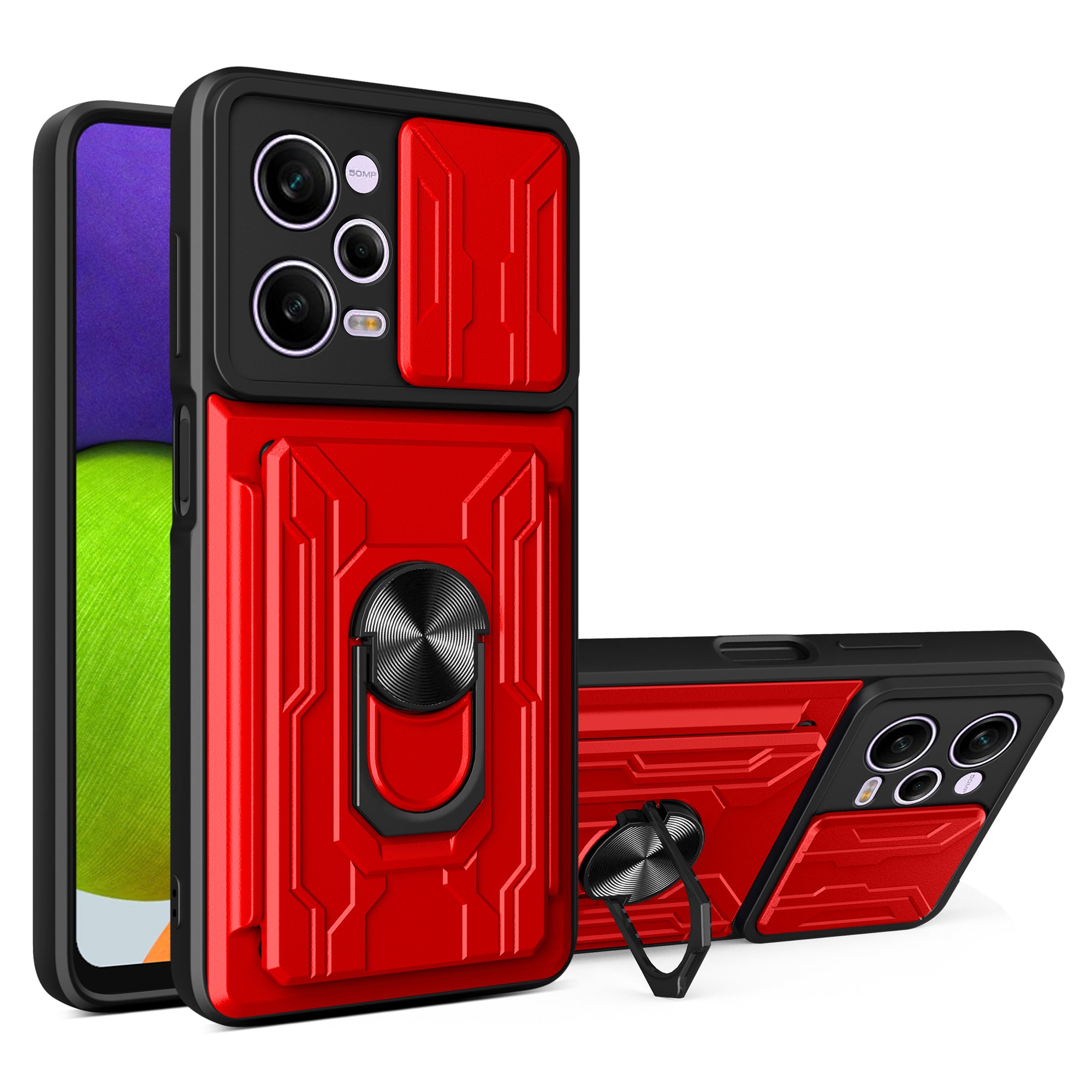 For Xiaomi Redmi Note 12 Pro 5G PU Leather Stand Wallet Cover Finger Ring Kickstand PC TPU Phone Case Slide Camera Protection Cover with Card Holder For Xiaomi Redmi Note 12 Pro 5G PU Leather Stand Wallet Cover Finger Ring Kickstand PC TPU Phone Case Slide Camera Protection Cover with Card Holder